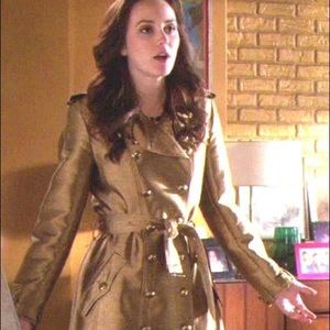 Gold Burberry Coat As Seen On Gossip Girl Size 6